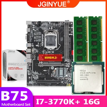 

JGINYUE B75 motherboard LGA 1155 set kit with intel i7-3770K processor and DDR3 16GB(2*8GB) Desktop memory B75M-VH PLUS