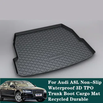 

Puou Non-Slip Waterproof 3D For Audi A8L 2015-17 Mat Rear Trunk Liner Cargo Floor Tray Carpet Guard Protector Car Accessories