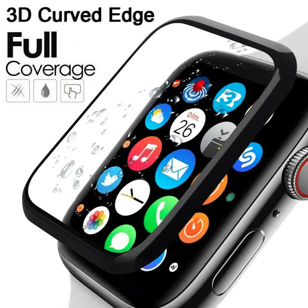 3D изогнутая пленка край Полное покрытие закаленное стекло для iwatch 6 SE 40 мм 44