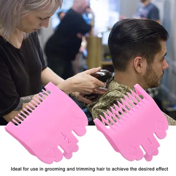 

2PCS Cutting Guide Comb Hairdressing Tool 1.5mm 3mm Set Colorful Limit Comb Set Compatible with WAHL Electric Hair Clipper