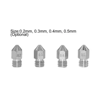 

10Pcs Stainless Steel MK8 Nozzle Extruder Print Head 0.2/0.3/0.4/0.5mm For 1.75mm Filamnet 3D Printer Parts