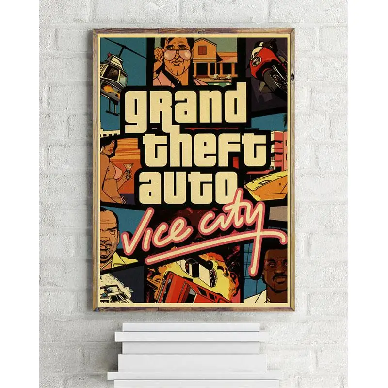 Grand Theft Auto GTA 5 игра ретро крафт-бумага плакат печатные настенные картины для гостиной винтажные декоративные наклейки на стену