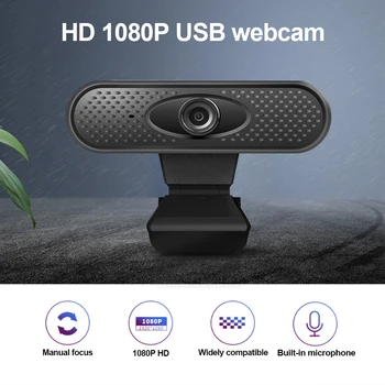

INQMEGA 1080P Full HD USB Webcam Camera Camera with Microphone Driver-free Video Webcam for Online Teaching Live Broadcast