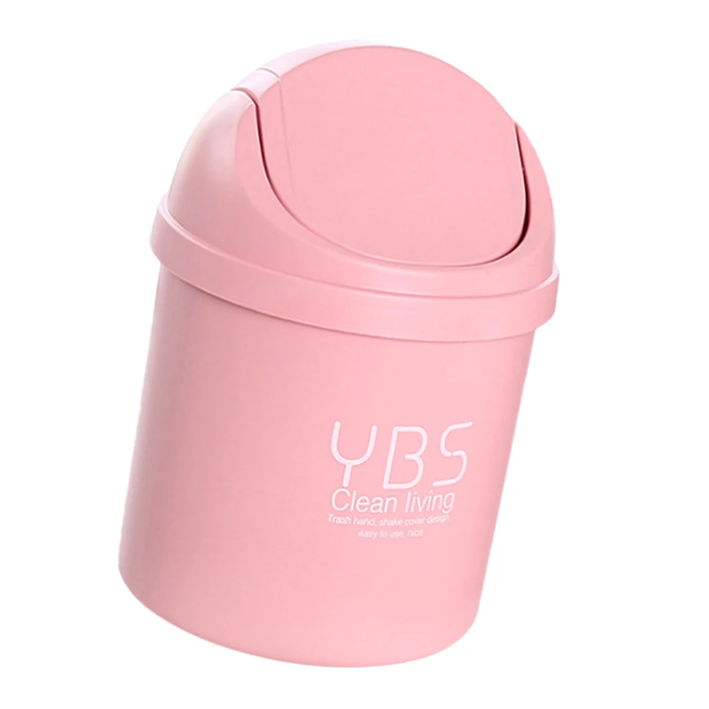 Mini Desktop Trash Can with Swing Lid, Creative Waste Paper Basket for Living Room, Office, Car, Tabletop