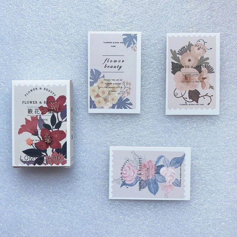 Kawaii Flower and Beauty Lomo Card Mini Postcard Greeting Card Message Gift Stationery 28 Sheets/Set