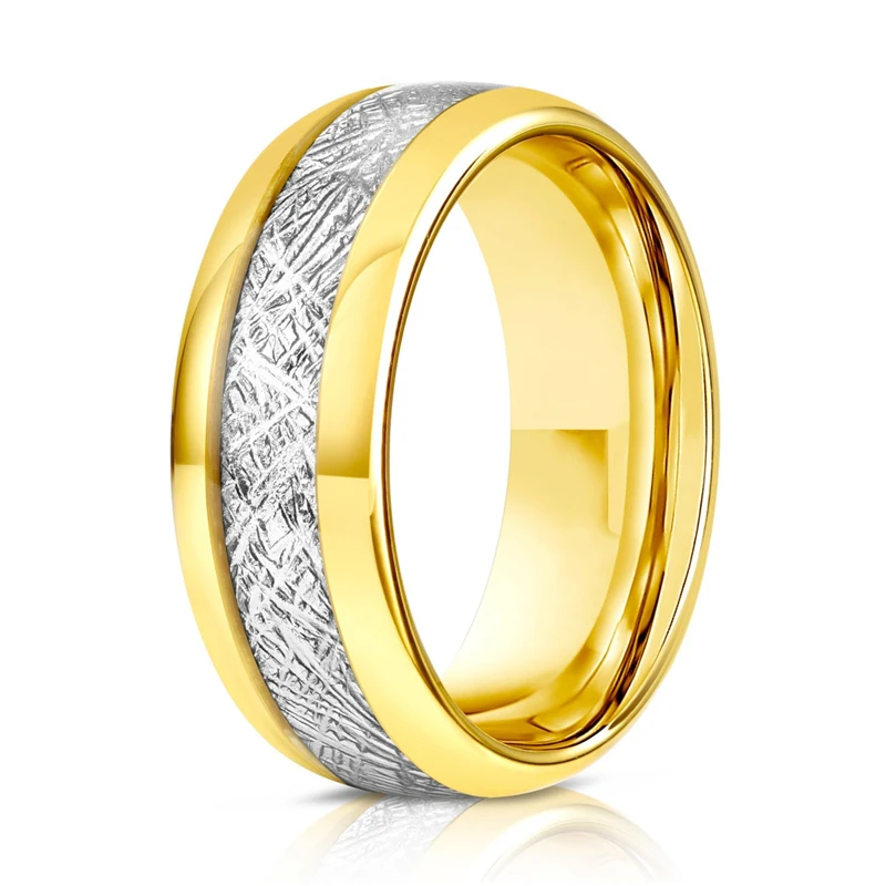 8MM Men's Stainless Steel Rings Blue Red Rainbow Groove Beveled Edge Ring Carbon Fiber Ring Men's's Wedding Band Jewelry finger ring wedding rings stainless steel ring wedding ring