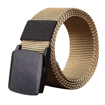 

Men Outdoor Sports Solid Color Camouflage Plastic Buckle Nylon Belt Waistband
