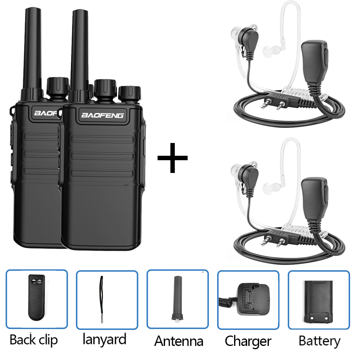 2PCS BaoFeng BF-V8 Mini Walkie-talkie Two Way Radio 5800mAh Long Standby Powerful Radio Support USB Charging Hunting BF-888S 