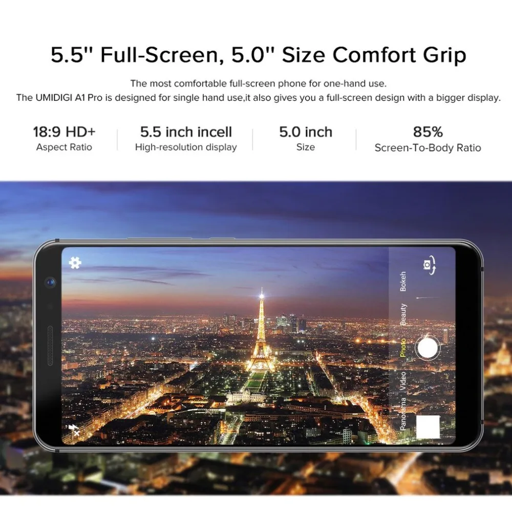 UMIDIGI A1 PRO 5,5 дюймов Dual core 4G Android 8,1 смартфон MTK6739 1,5 ГГц 4 ядра 3 ГБ+ 16 Гб тройной камеры распознавания лиц
