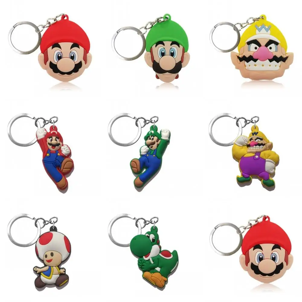1 шт. брелок из ПВХ Мини Аниме мультяшная фигурка Super Mario Bro для ключей детская