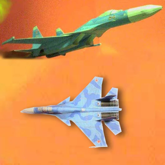 Su 27 истребитель Бумага модель сделай сам головоломка ручной работы в стиле