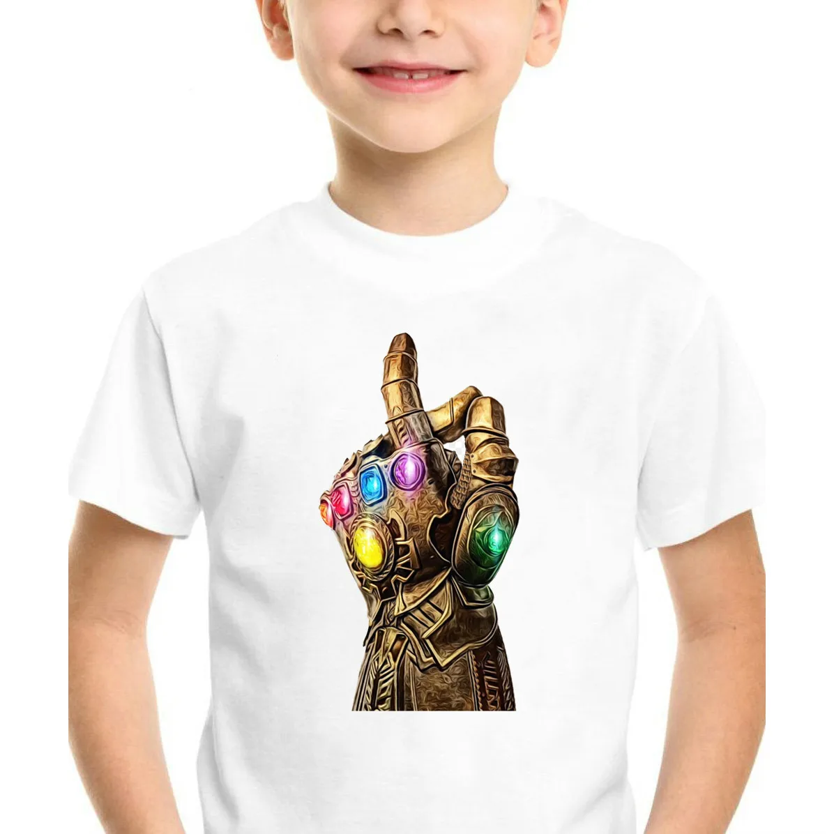 

2019 Marvel Kids Gauntlet Thanos Avengers Villa Cartoon Design T Shirt Boys/Girls Short Sleeve Tops Kids Children Cute T-Shirt