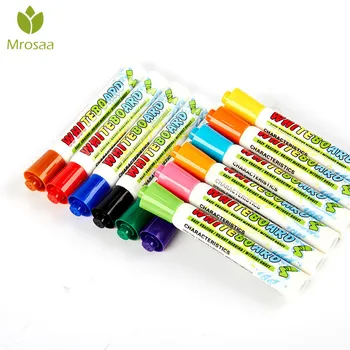 

12Pcs Hot White Board Maker Pen Whiteboard Marker Liquid Chalk Erasable Glass Ceramics Maker Pen 12 Colors Office School Supply