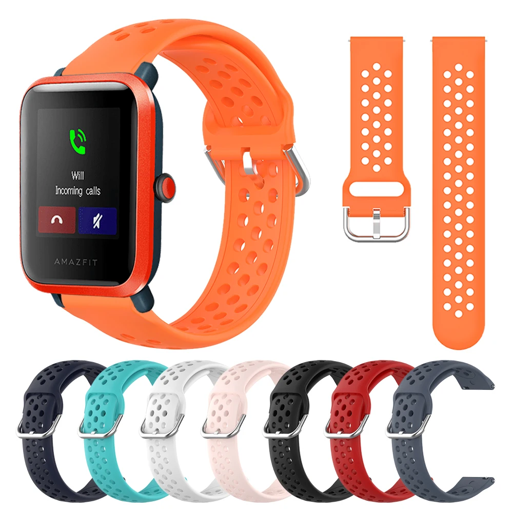 

20mm SILICONE STRAP For Amazfit Bip S Watch Band for Xiaomi Huami Amazfit GTS Bip lite Wristband Bracelet Replacement Watchband