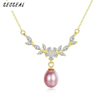 

Ol 925 Sterling Silver Freshwater Pearls Pearl Necklace 18k Gold Plated Pendant Necklaces Jewelry