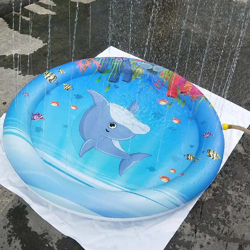 Swimming Mat Kids Water Sprinkler Splash Play Mat Shallow Toddler Pool Bathroom Outdoor Beach Pad Kids 4
