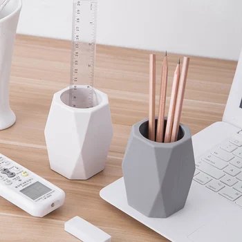 

New Office Organizer Desktop Simple Pen Storage Box Pencil Brush Pot Pen Holder Makeup Brush Silica Gel Container Home