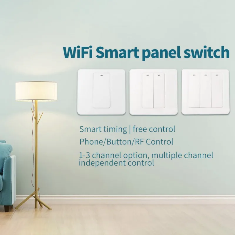 WiFi смарт-панель Переключатель Дистанционного голосового управления Кнопка синхронизации световые переключатели для Google Home Alexa