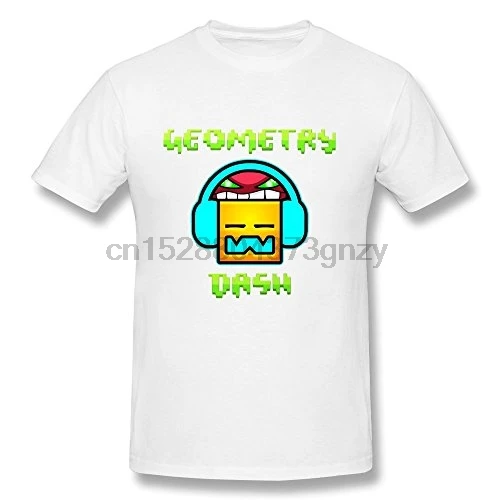 T Shits Printing Casual Cotton Short Crew Neck Passionc Mobile Game Geometry Dash Deepheather Fashion 2017 Mens Tee Shirts2019 f |