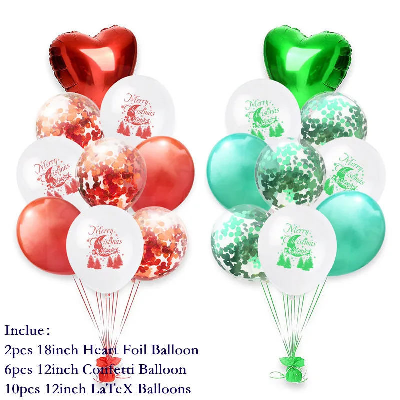 1set Happy New Year Red Green Confetti Balloons Merry Christmas Balloon Helium Balls Birthday Wedding Party Decorations Supplies - Цвет: Насыщенный сапфировый