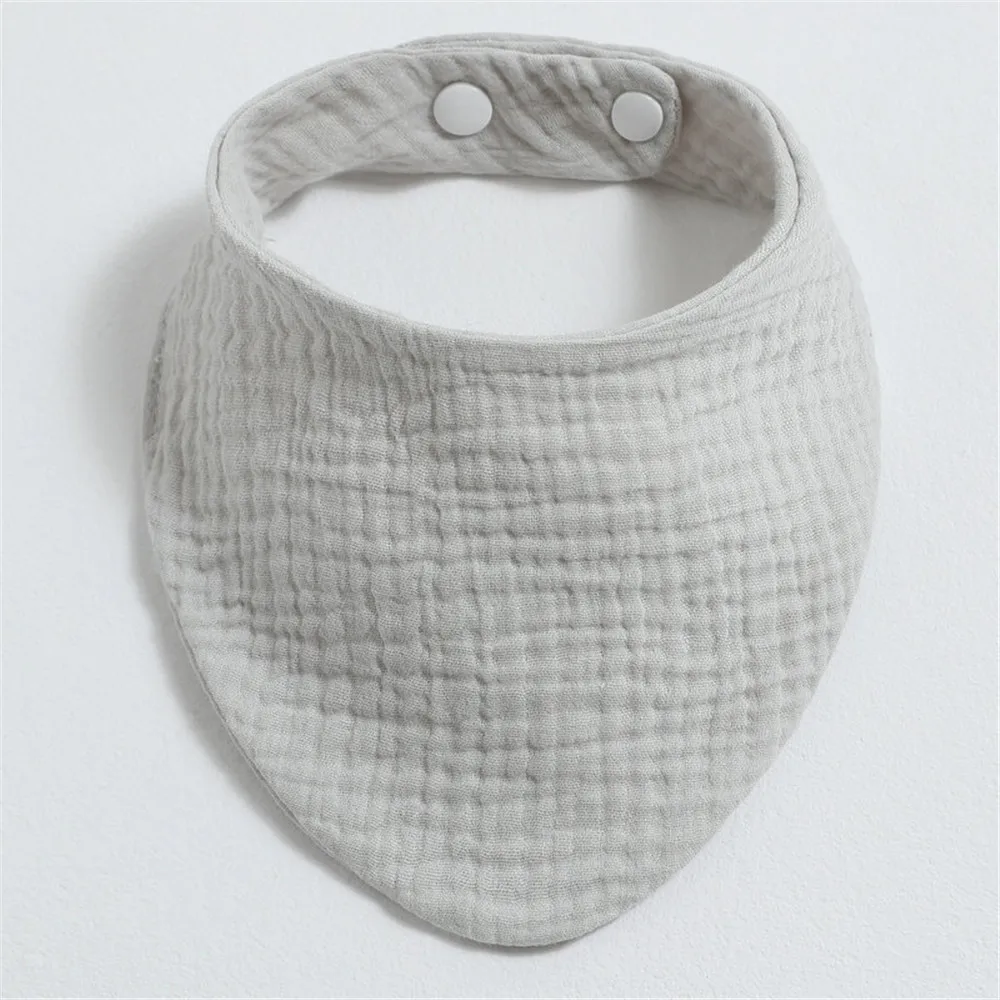 1pcs Gauze Cotton Baby Bibs Muslin Stuff Newborn Solid Color Absorb Soft Triangle Saliva Towel Toddler Baby Boys Bib Burp Cloth baby headband Baby Accessories