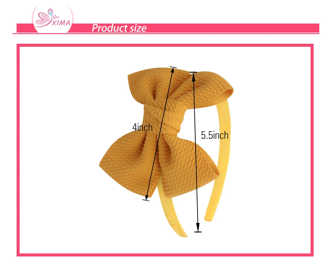 1 PC Girls Ribbon Bows Headband Soft Autumn Color Elegant 4 Inch Bow with Satin Headhoop Children Daily Headwear Sweet Hairbow