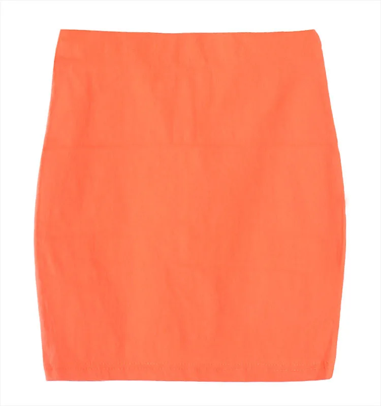 

Versatile Elasticity Tight Candy-Colored Fluorescence Color Skirt One-step Skirt Short Skirt Pencil Skirt Special Offer Q009