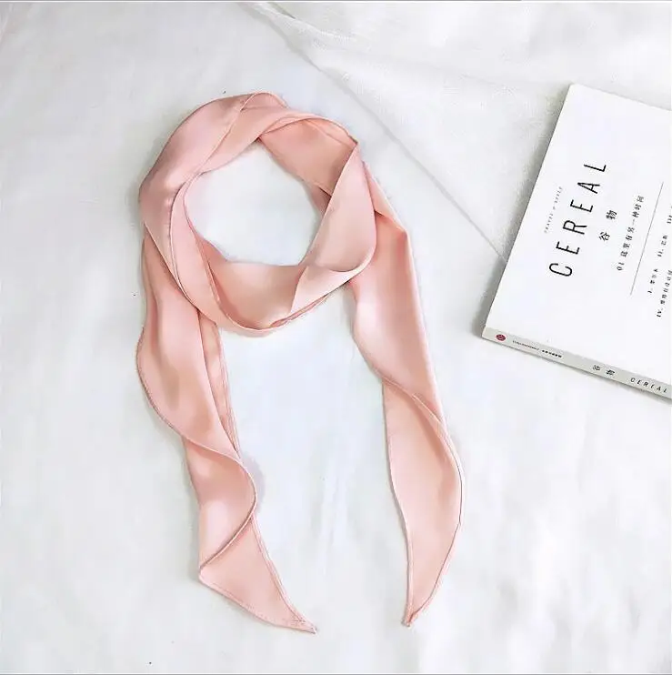 Women Ladies Fashion Square Scarf Head Neck Silk Feel Elegant Small Skinny Satin Hair Tie Band Pashmina Solid Color Bandana | Аксессуары