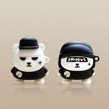 

For Airpods 12 Case 3D daisy Bear Cartoon Soft Silicone Wireless Earphone Cases For Apple Airpod Case Cool Cover Funda