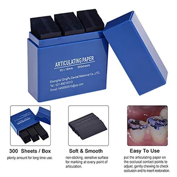 

300 Sheet/box Dental Articulating Paper Strips Dental Lab Products Tool Oral Teeth Care Material Blue Deep Blue 300 Sheets / Box