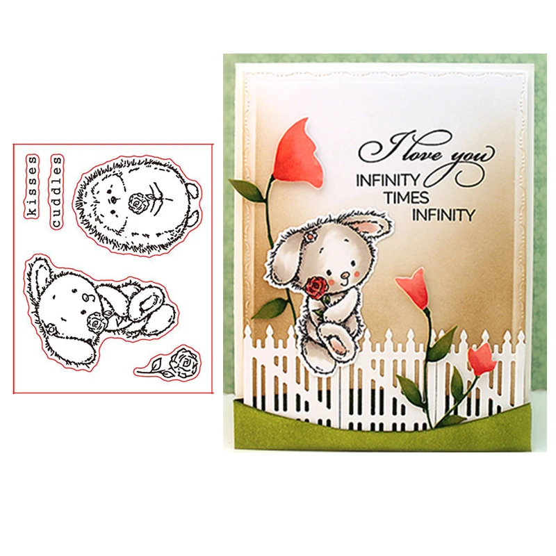 Bisous Calins Herisson Ours Transparent Tampon En Silicone Transparent Pour Bricolage Scrapbooking Album Photo Valentine Fabrication De Cartes Decoratives Aliexpress
