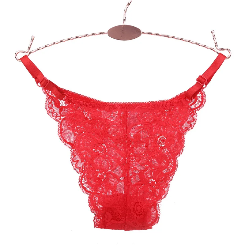 Women Tie Panties Bowknot Ribbons Lace Thongs Panties Adjustable G