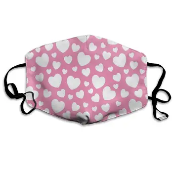 

Face Mask Pink Heart Customized Cycling Half Face Earloop Ski Mask For Women