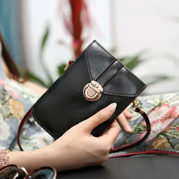

Women Buckle PU Touch Screen Convenient Crossbody Bag Handbag Mobile Phone T8Y3