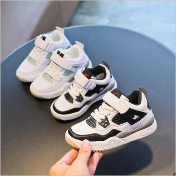 

Autumn Leather Kids Sport Shoes Casual Children's Sneakers Boys Girls Running Shoes Anti-Slip Flat Basketball Shoes Size 21-37