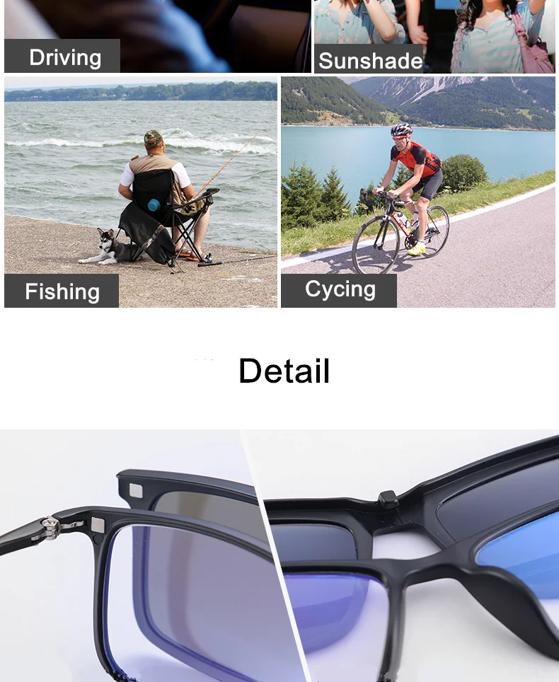 ROCKBROS Cycling Customized Myopia Sunglasses UV400 Nearsighted Glasses Double Lens Polarized Lens Driving Bike Bicycle Eyewear