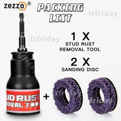 Zezzo® Stud Rust Removal Tool Hand Operated Tools Hardware Rust Remover Drill Adapter for Rust Removing Power Tool Dropshipping