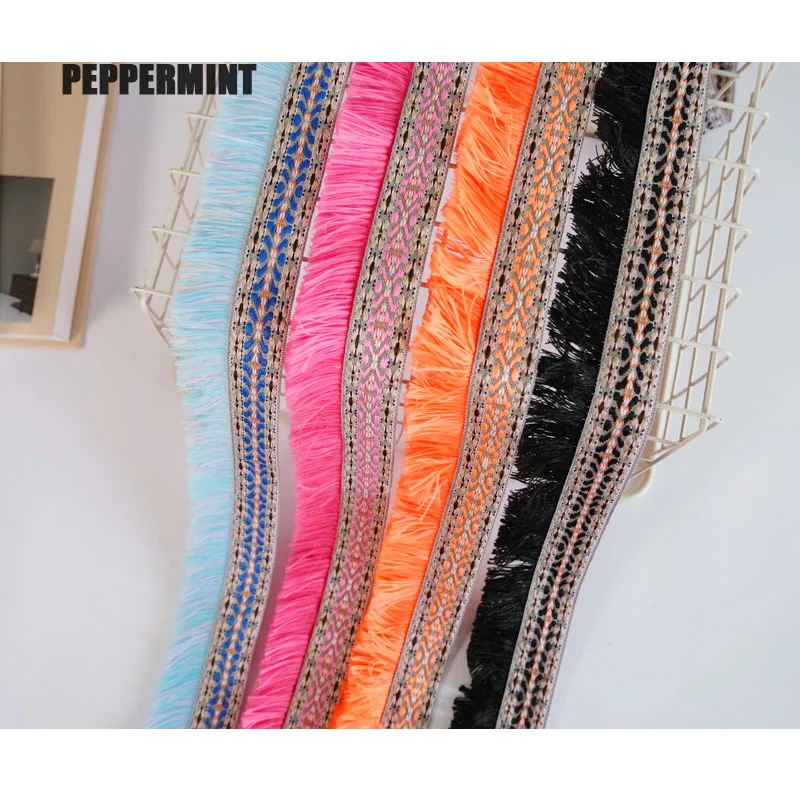 Lace ribbon lace sewing accessories lace sewing supplies lace accessories lace garment accessories clothing accessories lace decoration clothing craft accessories 1yard 50mm Embroidery Tassel Ethnic Fringe Lace Trim Trimming Ribbon Sewing Latin Dress Stage Garment Curtain Decorative