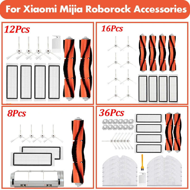 Filters Main/Side Brush Set For Xiaomi Roborock Mi S50 S51 S55 S5 Vacuum C S4V7 