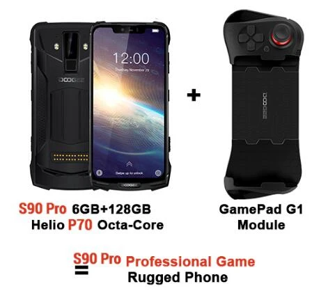 DOOGEE S90 Pro NFC IP68 shockproof Mobile Phone 6GB+128GB Android 9.0 5050mAh Helio P70 Octa Core 16MP+8MP 4G Rugged Smartphone - Цвет: Add gamepad