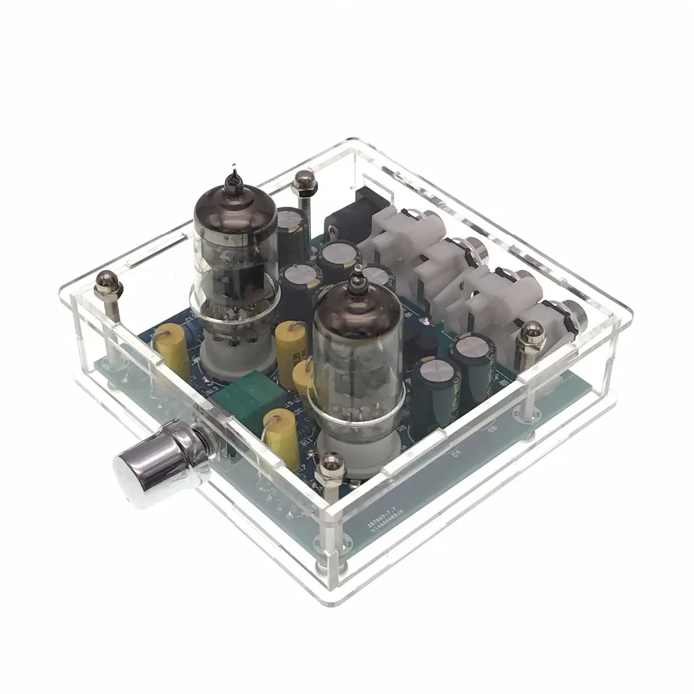 DIY TUBE Bile Preamp Tube Amplifier Buffer 6J1 MINI HIFI Preamplifier DC12V + Acrylic Case Cover Shell For | Электронные