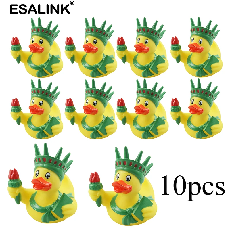 

ESALINK 10PCS 10CM Rubber Duck Baby Bath Toys Duck Statue Of Liberty Duck Baby Toys Bath Toys For Kids