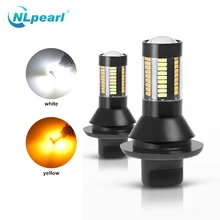 Nlpearl 2x точечный свет 4014SMD светодиодный DRL указатель поворота T20 для автомобилей Bau15s ba15s 1156 7440 светодиодные, под шину CANBUS, для автомобиля лампочки Светодиодный 12 В