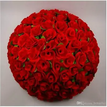 

Artificial Encryption Rose Silk Flower Kissing Balls Hanging Ball Christmas Ornaments Wedding Party Decorations Free shipping