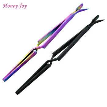 

3 Way Black Rainbow Colors Manicure Pedicure C-curve Pinching Tool Cuticle Pusher Nail Art Pincher for Acrylic UV Gel Nails