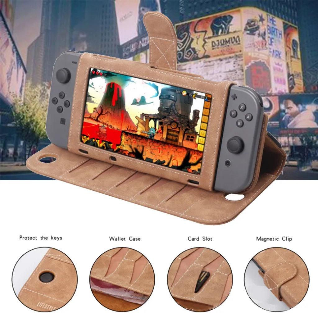 Кожаный защитный чехол для N-Switch, многофункциональная сумка для хранения