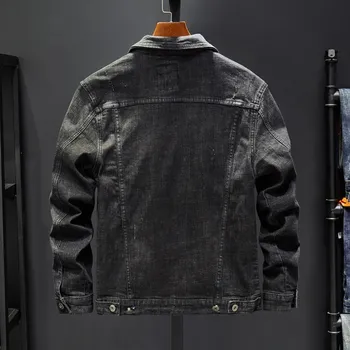 

Autumn Brand New Long Sleeve Single Breasted Lapel Male Denim Jackets Solid Slim Fit Mens Coats Plus Size Fashion Streetwear
