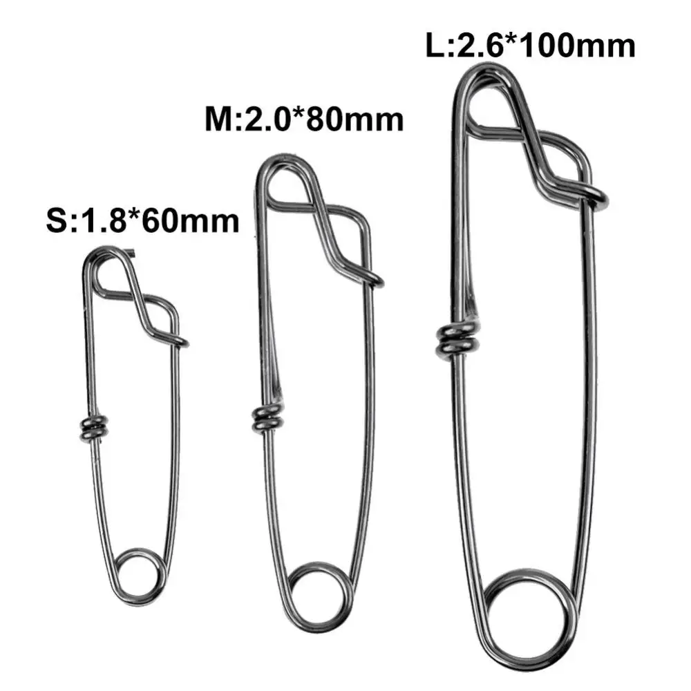 65% Discounts Hot! 5Pcs Stainless Steel Long Line Snap Clip Tuna Crab  Shrimp Fishing Tackle Tool