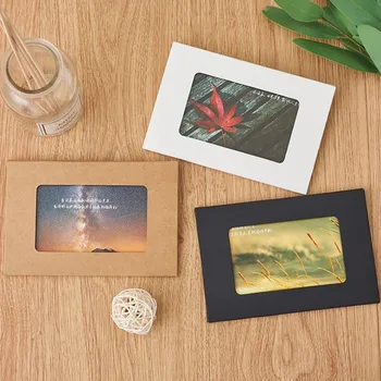 

2020 New style Brown /white /black paper postcard cover blank horizontal style postcard box card 155x102x5mm 10pcs favor box