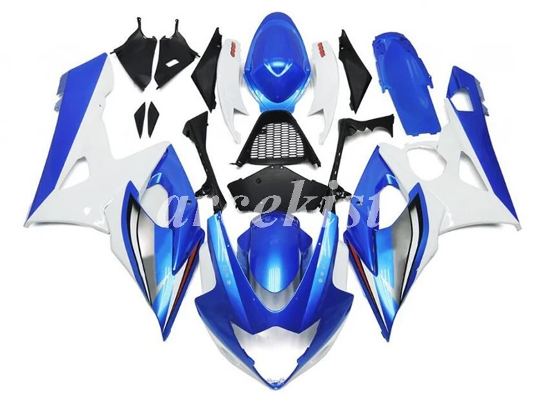 4 бесплатных подарка ABS обтекатели комплект подходит для SUZUKI GSX-R1000 K5 2005 2006 05 06 gsxr1000 Кузов Набор Белый Синий на заказ